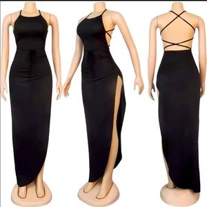 Slit Backless Dresses